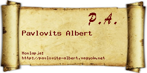 Pavlovits Albert névjegykártya
